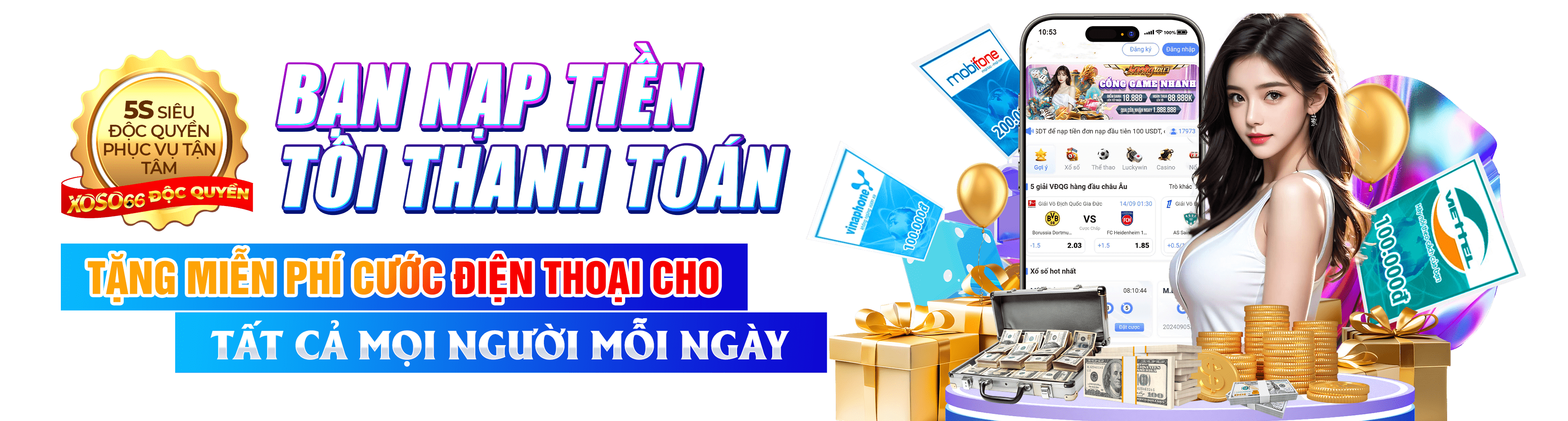 Hình ảnh quảng cáo của vn58 hiển thị nền tảng và các lợi ích